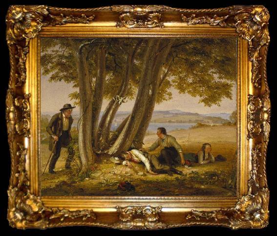 framed  William Sidney Mount Caught Napping (Boys Caught Napping in a Field), ta009-2